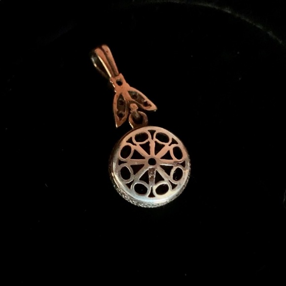 Emerald Topaz Round Silver Pendant Roxelana Antique Style - Picture 5 of 9